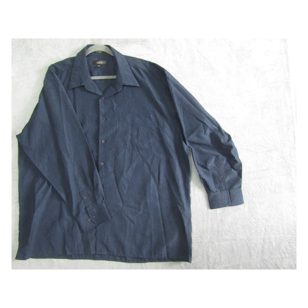 URBAN‎ WORKS Mens Long Sleeve Button Down Shirt Blue Plaid Size 3XL